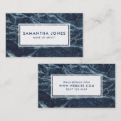 Blauer Marmor aus Marmor schlicht modern gestalten Visitenkarte (Vorne/Hinten)
