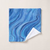 Blauer Marmor Badetücher Set Geschenk (Waschlappen)