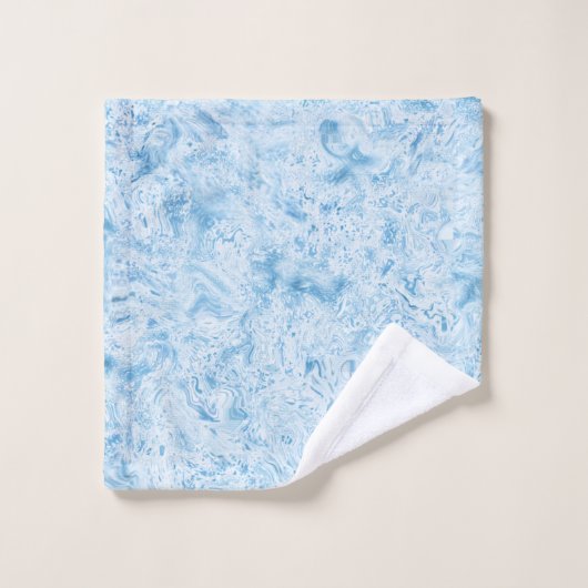 Blauer Marmor Badhandtuch Set (Waschlappen)