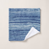 Blauer Marmor Badhandtuch Set (Waschlappen)