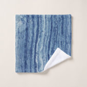 Blauer Marmor Badhandtuch Set (Waschlappen)