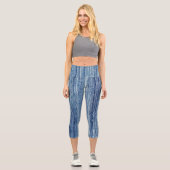 Blauer Marmor Capri Leggings (Vorderseite)