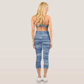 Blauer Marmor Capri Leggings (Rückseite)