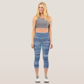 Blauer Marmor Capri Leggings (Vorderseite)