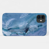Blauer Marmor Case-Mate iPhone Hülle (Rückseite (Horizontal))