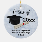Blauer Marmor für Graduiertenkap Keramik Ornament (Hinten)