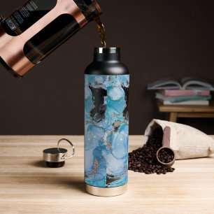Blauer Marmor Gemustert Thor Kupfer Vakuum 32 oz Trinkflasche