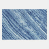 Blauer Marmor Geschenkpapier Set (Vorderseite 3)