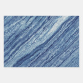 Blauer Marmor Geschenkpapier Set (Vorderseite 2)