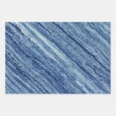 Blauer Marmor Geschenkpapier Set (Vorderseite)