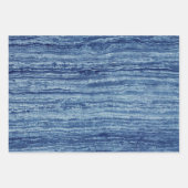 Blauer Marmor Geschenkpapier Set (Vorderseite 3)