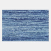 Blauer Marmor Geschenkpapier Set (Vorderseite)