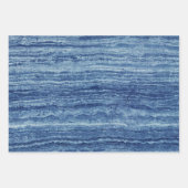 Blauer Marmor Geschenkpapier Set (Vorderseite 2)
