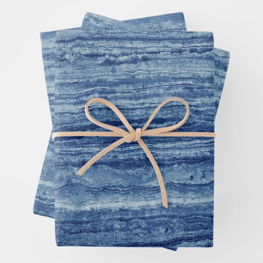 Blauer Marmor Geschenkpapier Set (Beispiel)
