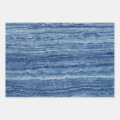 Blauer Marmor Geschenkpapier Set (Vorderseite)