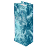 Blauer Marmor Geschenktüte Für Weinflaschen (Rückseite Schrägansicht)