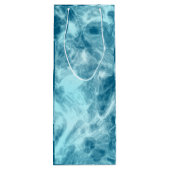 Blauer Marmor Geschenktüte Für Weinflaschen (Rückseite)