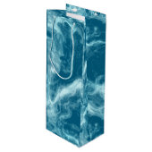 Blauer Marmor Geschenktüte Für Weinflaschen (Vorderseite Schrägansicht)
