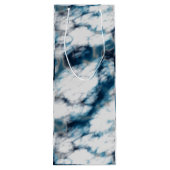 Blauer Marmor Geschenktüte Für Weinflaschen (Rückseite)