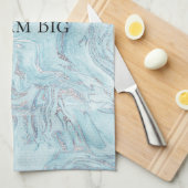 Blauer Marmor Geschirrtuch (Viertel Falte)