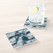 Blauer Marmor Glasuntersetzer (Schrägansicht)