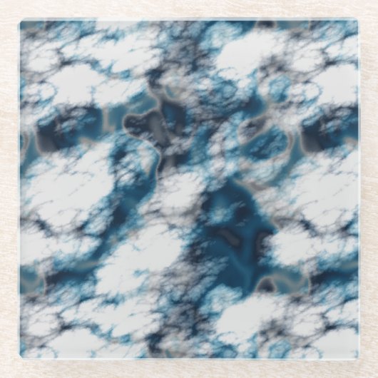 Blauer Marmor Glasuntersetzer (Vorderseite)