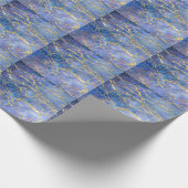 Blauer Marmor Gold Abstrakte Textur Geschenkpapier (Ecke)