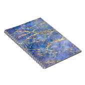 Blauer Marmor Gold Abstrakte Textur Notizblock (Rechte Seite)