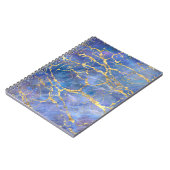 Blauer Marmor Gold Abstrakte Textur Notizblock (Linke Seite)