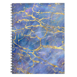 Blauer Marmor Gold Abstrakte Textur Notizblock