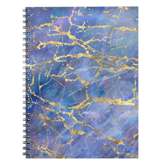 Blauer Marmor Gold Abstrakte Textur Notizblock (Vorderseite)