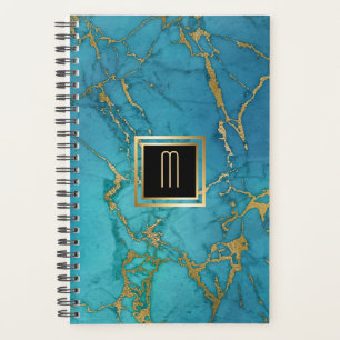 Blauer Marmor Gold Laced Monogram Planer