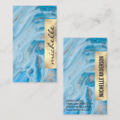 Blauer Marmor | Goldschimmer Visitenkarte (Vorne/Hinten)