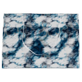 Blauer Marmor Große Geschenktüte (Vorderseite)
