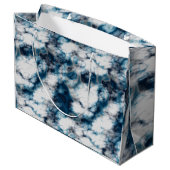 Blauer Marmor Große Geschenktüte (Rückseite Schrägansicht)