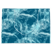 Blauer Marmor Große Geschenktüte (Vorderseite)