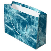 Blauer Marmor Große Geschenktüte (Rückseite Schrägansicht)