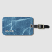 Blauer Marmor in Fractured Stone Pattern Gepäckanhänger (Vorderseite (Horizontal))