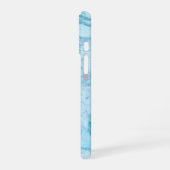 Blauer Marmor iPhone 16 Hülle (Linke Seite)