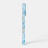Blauer Marmor iPhone 16 Hülle (Rechte Seite)