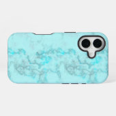 Blauer Marmor iPhone 16 Hülle (Rückseite (Horizontal))