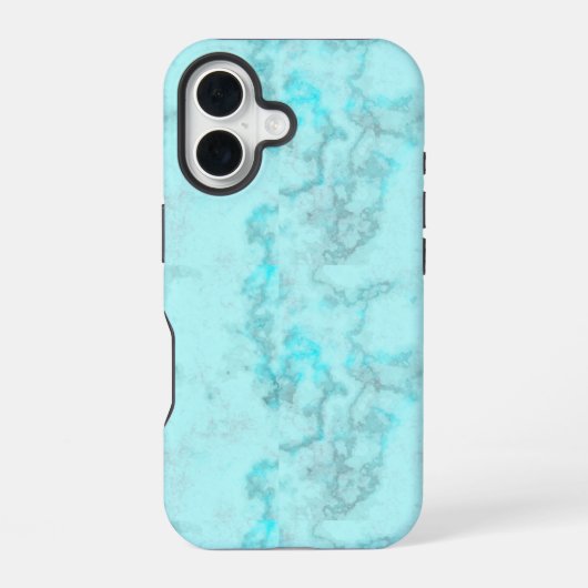 Blauer Marmor iPhone 16 Hülle (Rückseite)