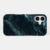 Blauer Marmor iPhone 16 Hülle (Rückseite (Horizontal))
