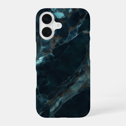 Blauer Marmor iPhone 16 Hülle (Rückseite)