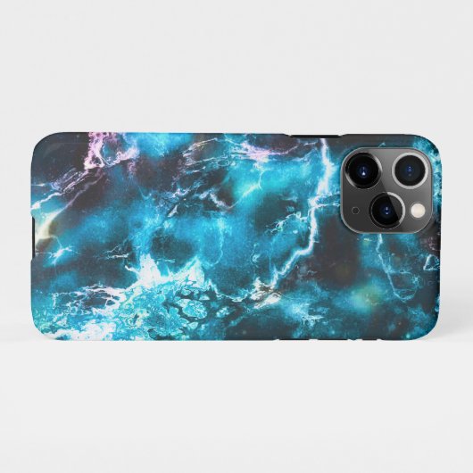 Blauer Marmor iPhone Hülle (Rückseite (Horizontal))