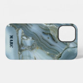 Blauer Marmor iPhone Hülle (Rückseite (Horizontal))
