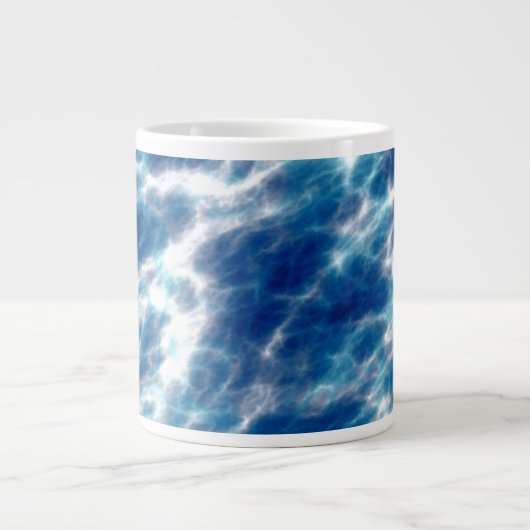 Blauer Marmor Jumbo-Tasse (Vorderseite)