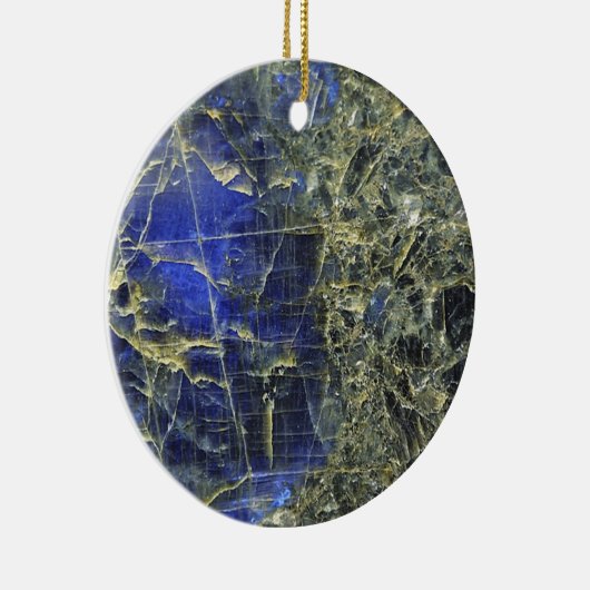 Blauer Marmor Keramikornament (Rechts)