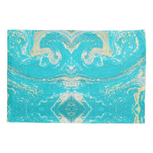 Blauer Marmor Kissenbezug (Rückseite)