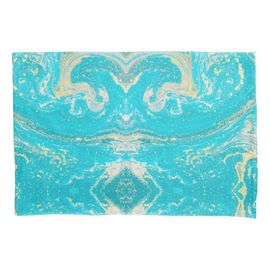 Blauer Marmor Kissenbezug (Vorderseite)